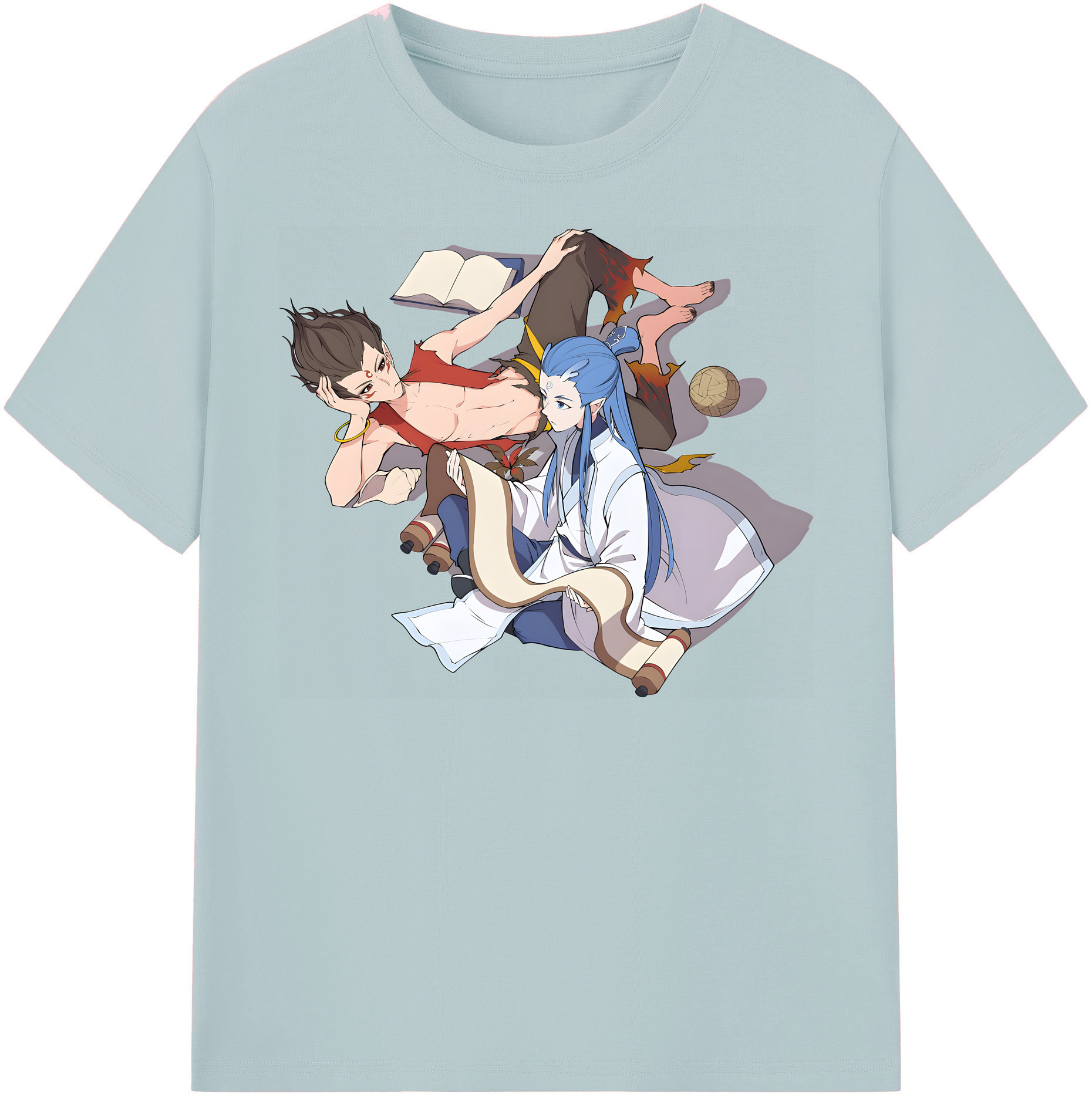 （画像用） Ne Zha 2 ナタ 魔童の大暴れ 綿100％半袖Tシャツ（フロントプリント）